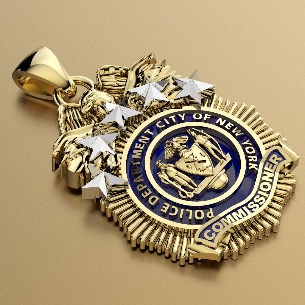 NYPD Commissioner Pendant  - Nickel Size