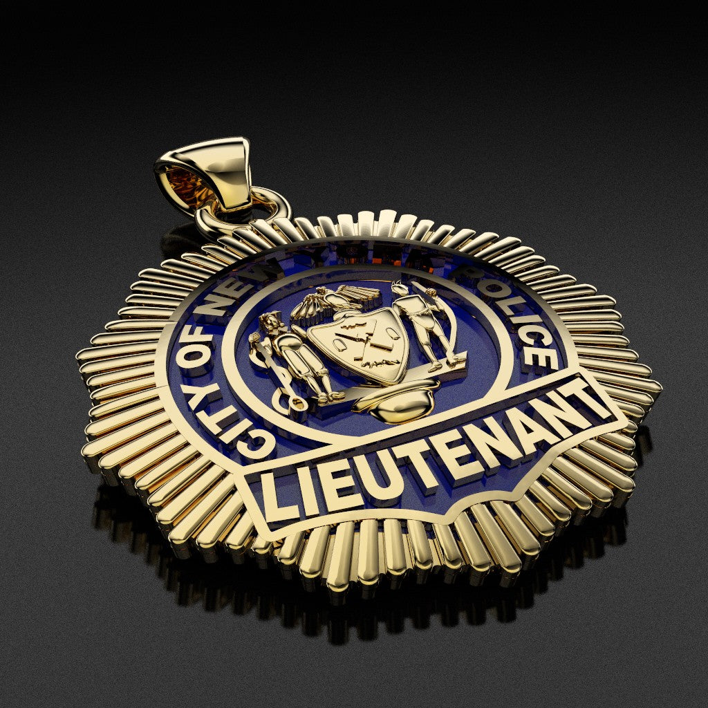NYPD Lieutenant Pendant  - Nickel Size