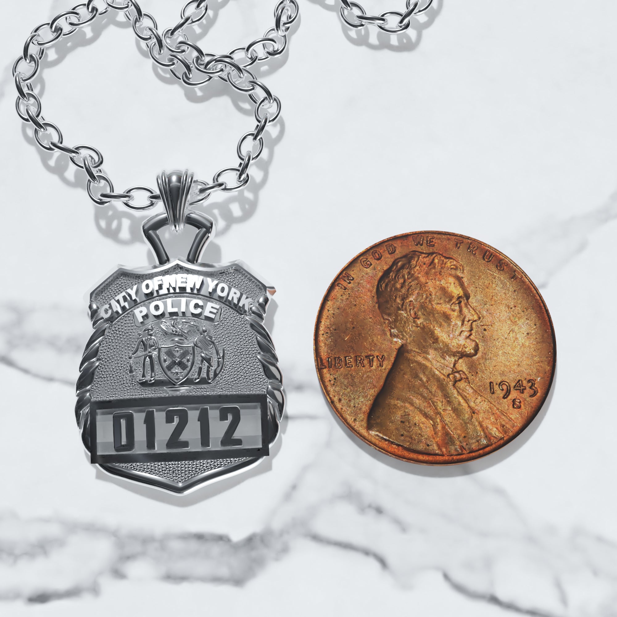 NYPD Police Officer Pendant  - Penny Size