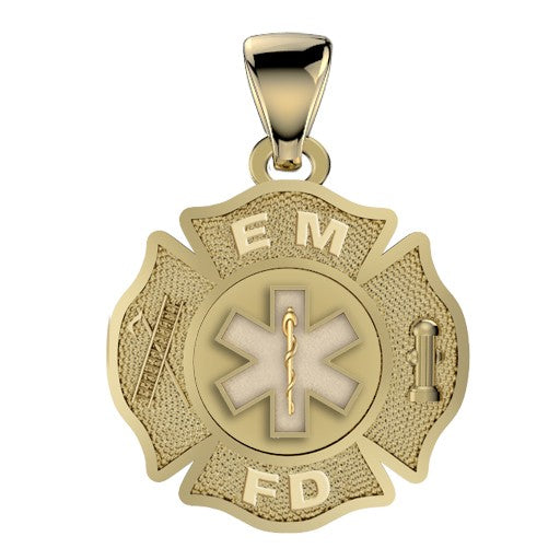Custom Firefighter Maltese Cross Pendant - Quarter Size