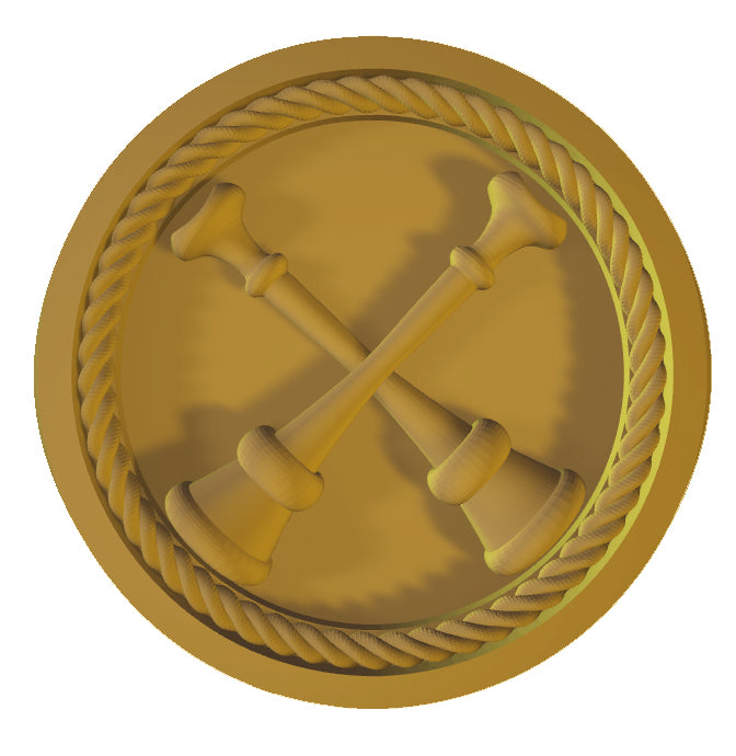Mens  Fire Department Captain Ring - 2 Horns