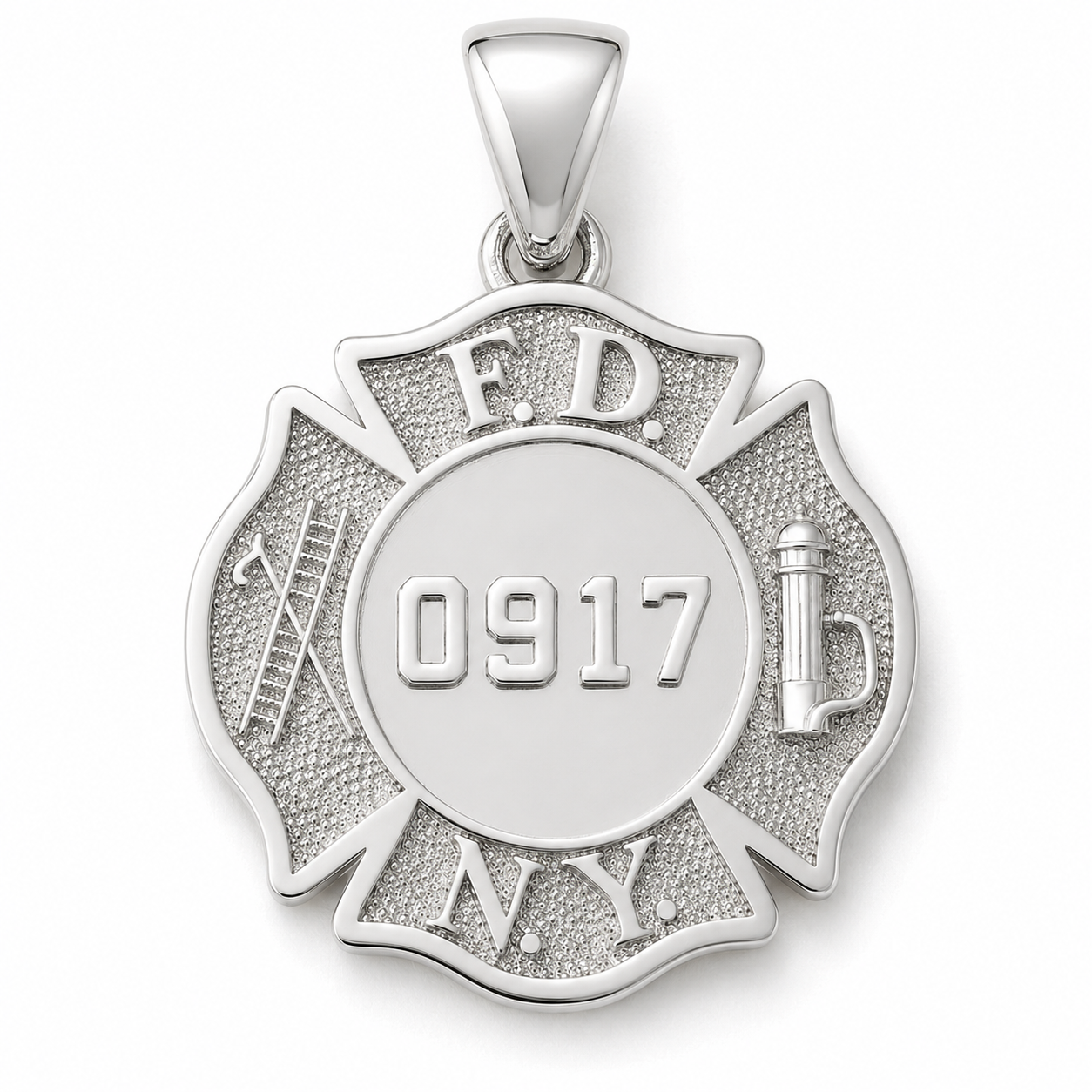 FDNY Firefighter Maltese Pendant - Penny Size