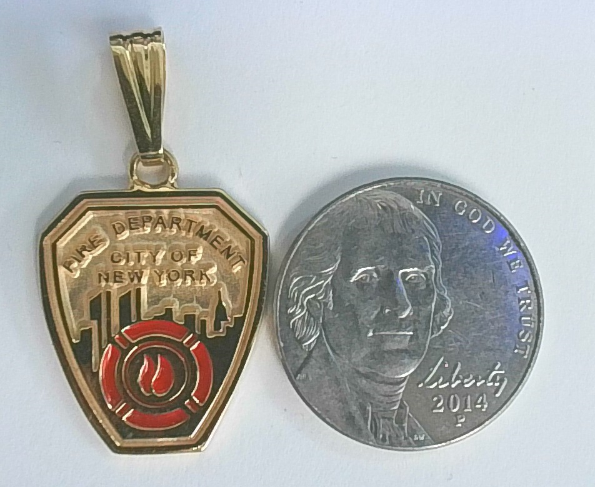 FDNY Badge Pendant - Nickel Size