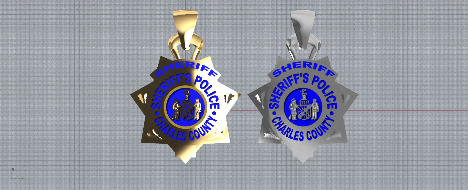 Charles County Maryland Sheriff - Nickle Size Pendant