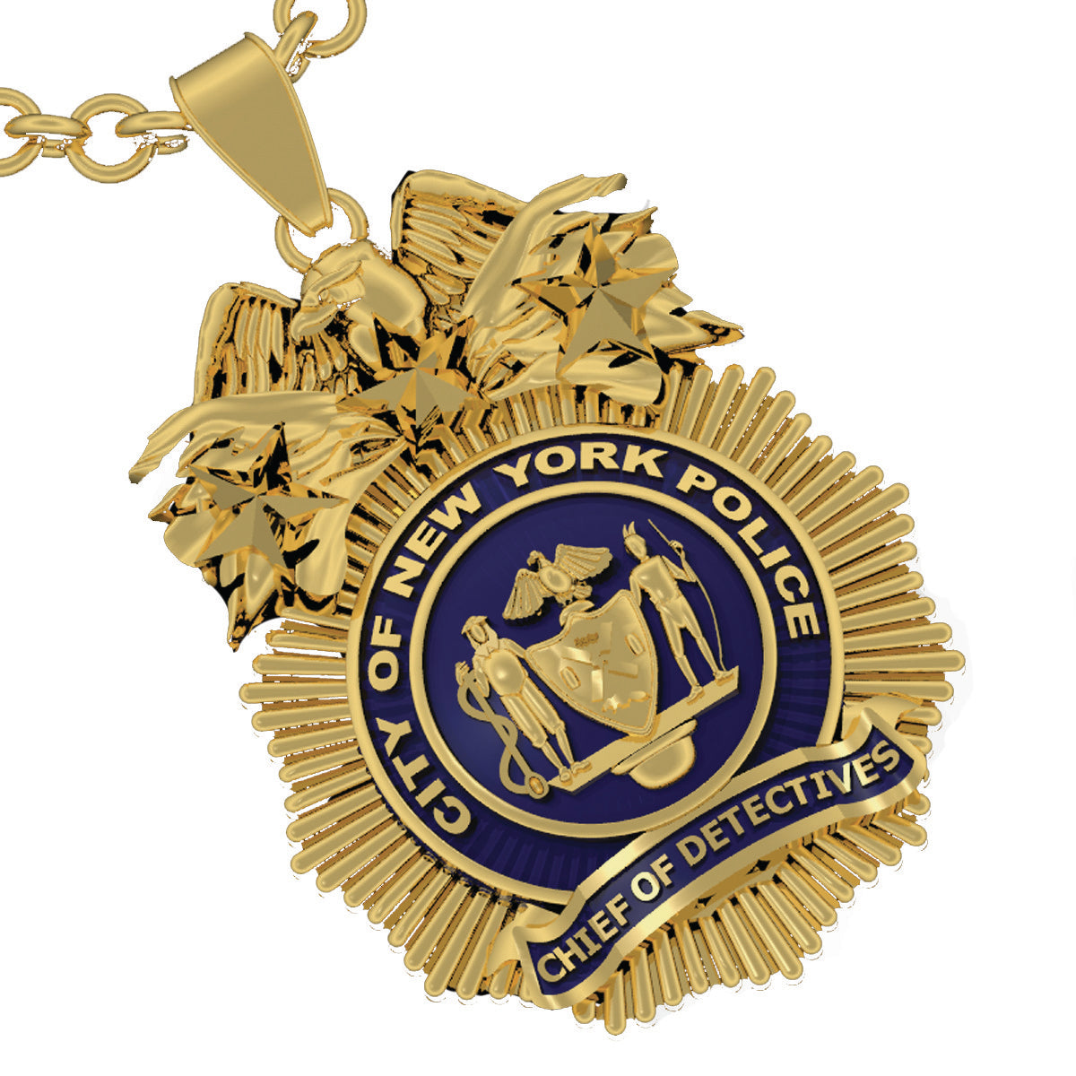 NYPD Chief of Detectives Pendant - Penny Size