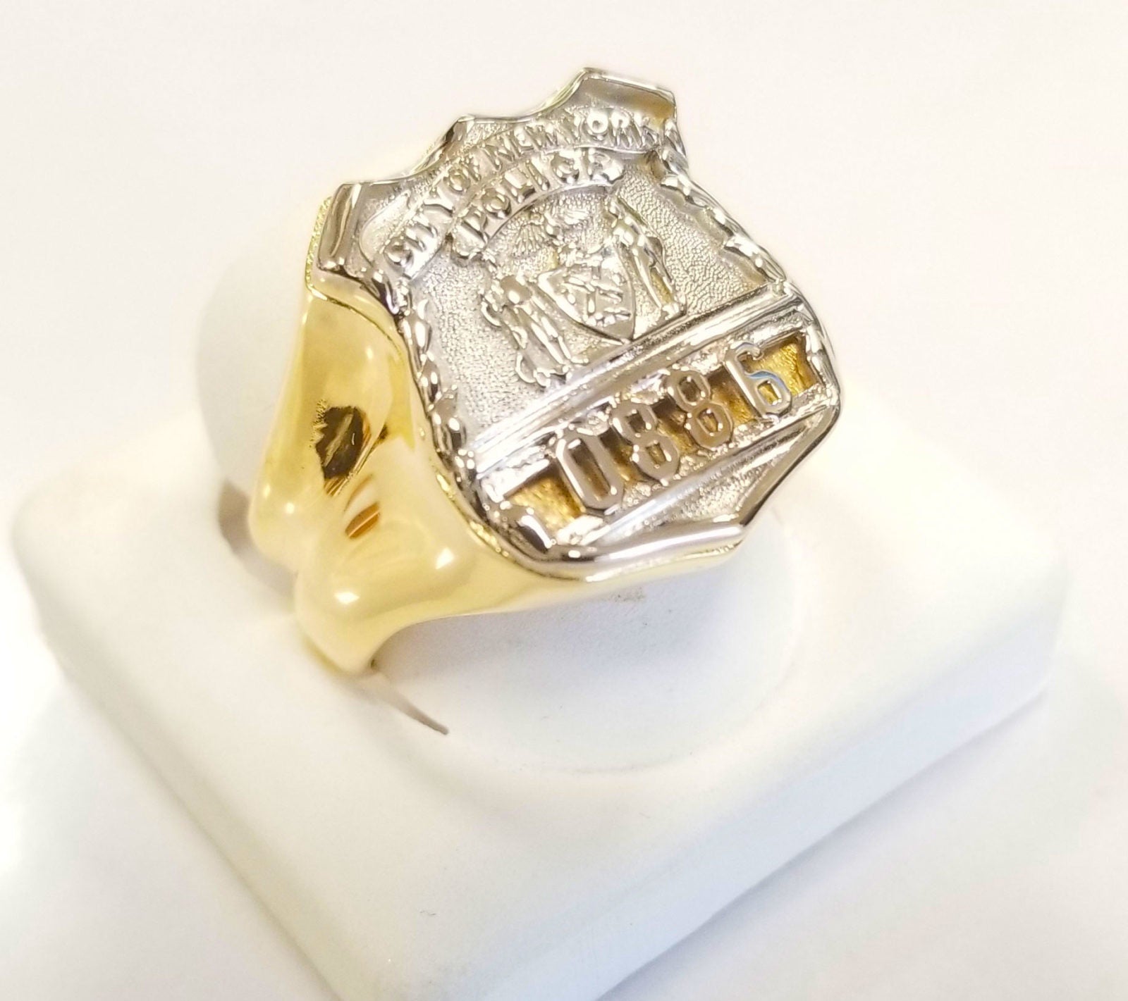 Mens NYPD PO Shape of the Shield Ring