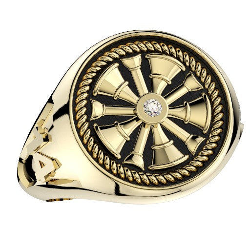 Mens Fire Department Chief Ring - 5 Horns