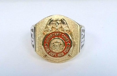 Mens FDNY Shield Asst Chief Ring with Lettering