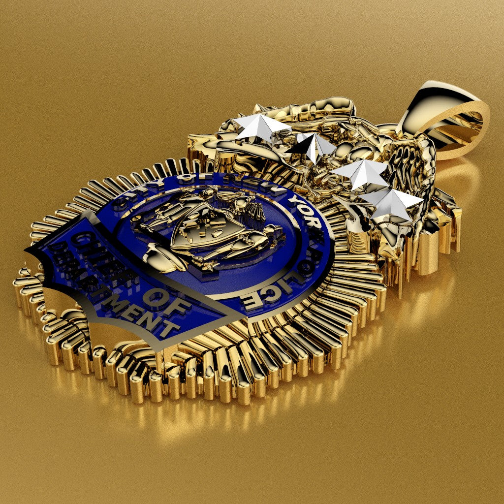 NYPD Chief of Department Pendant  - Nickel Size