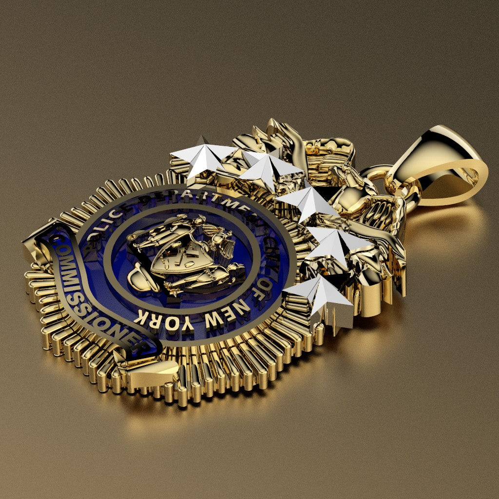 NYPD Commissioner Pendant  - Nickel Size