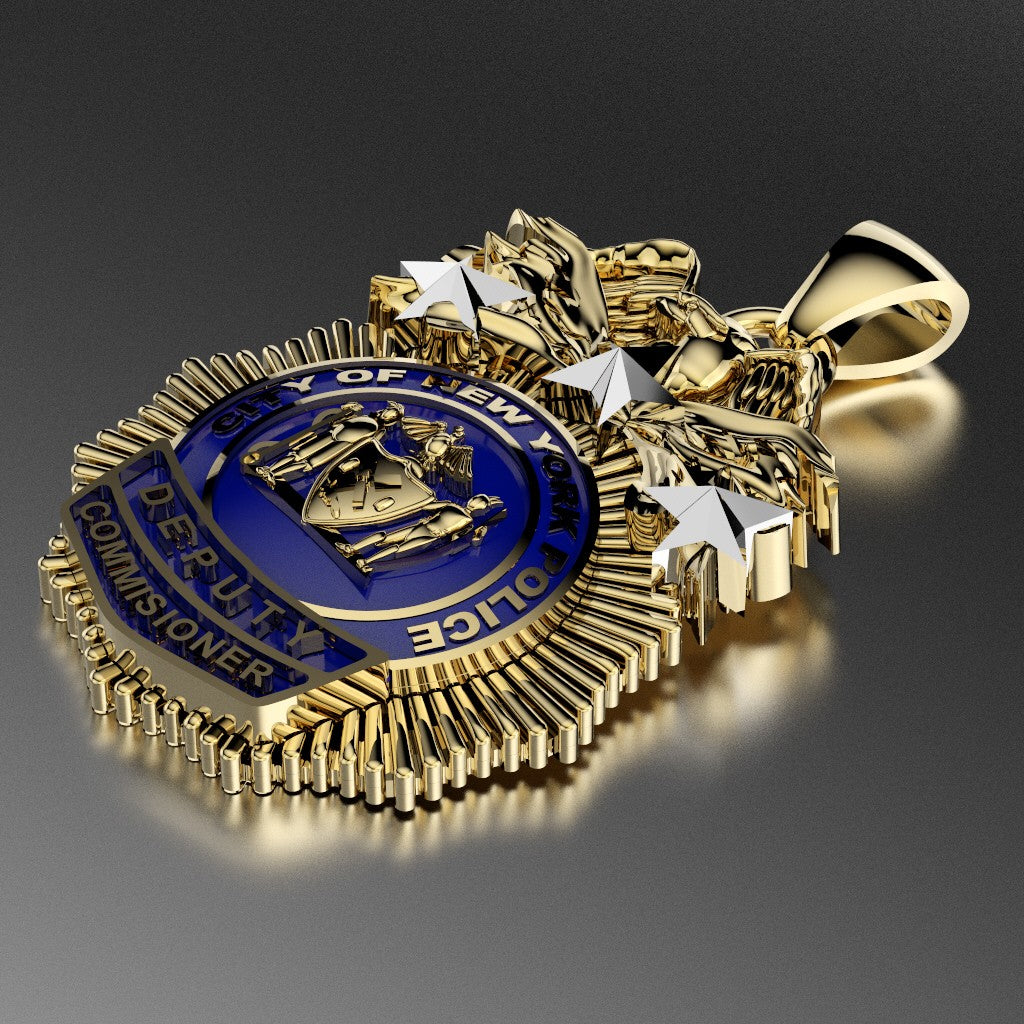 NYPD Deputy Commissioner Pendant  - Nickel Size