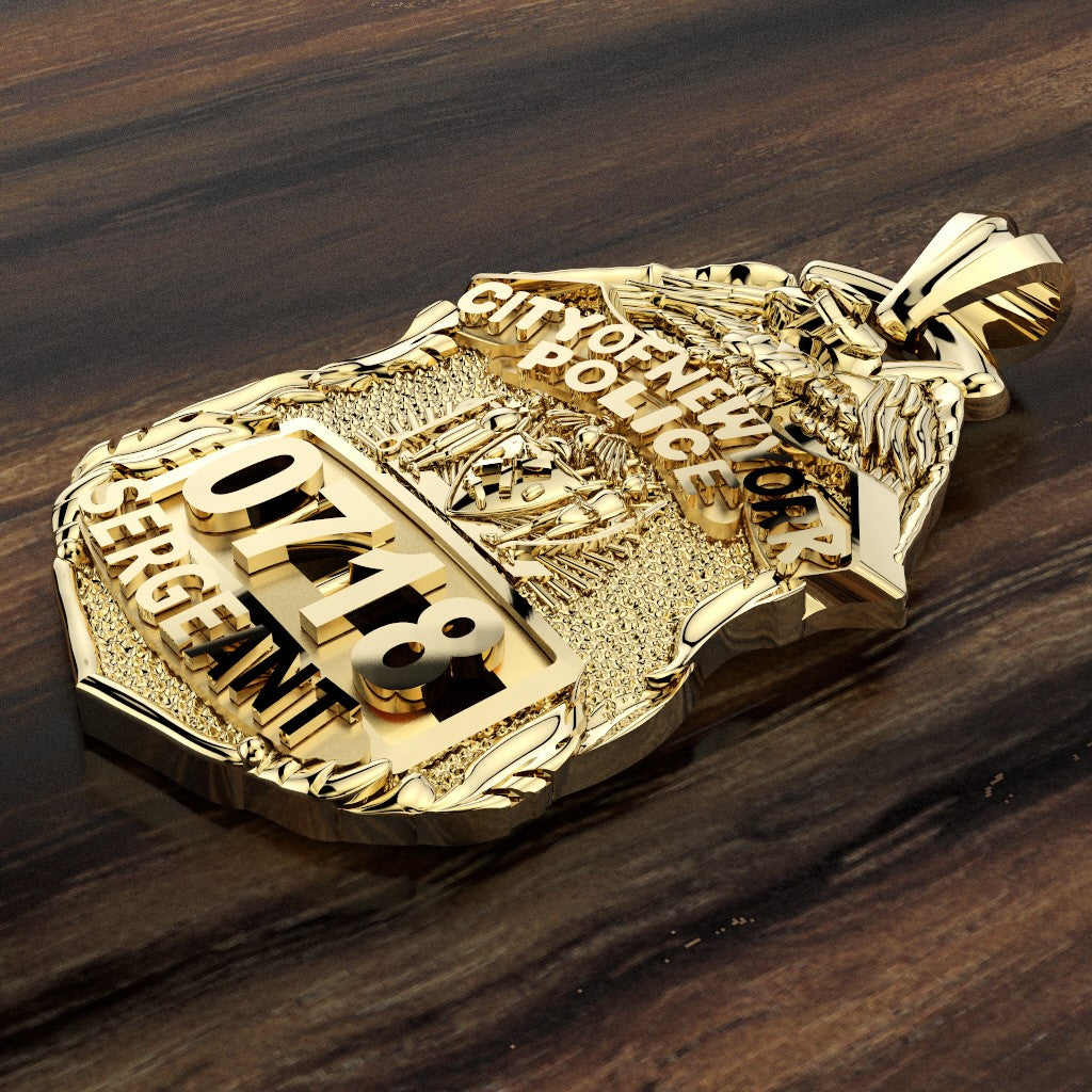 NYPD Sergeant Pendant - Quarter Size