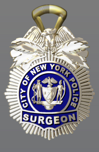 NYPD Surgeon Pendant - Nickel Size