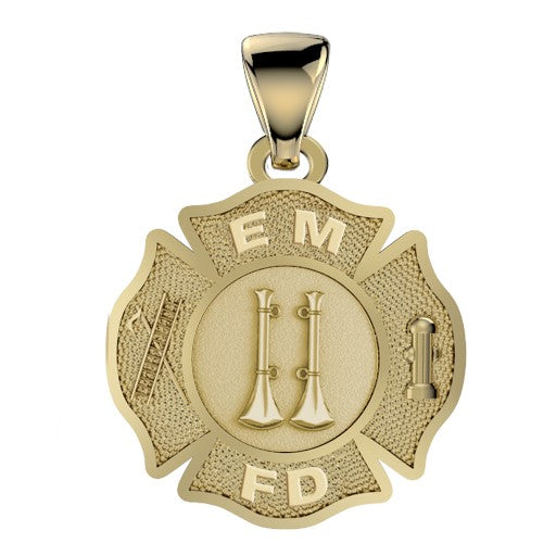 Custom Firefighter Maltese Cross Pendant - Quarter Size