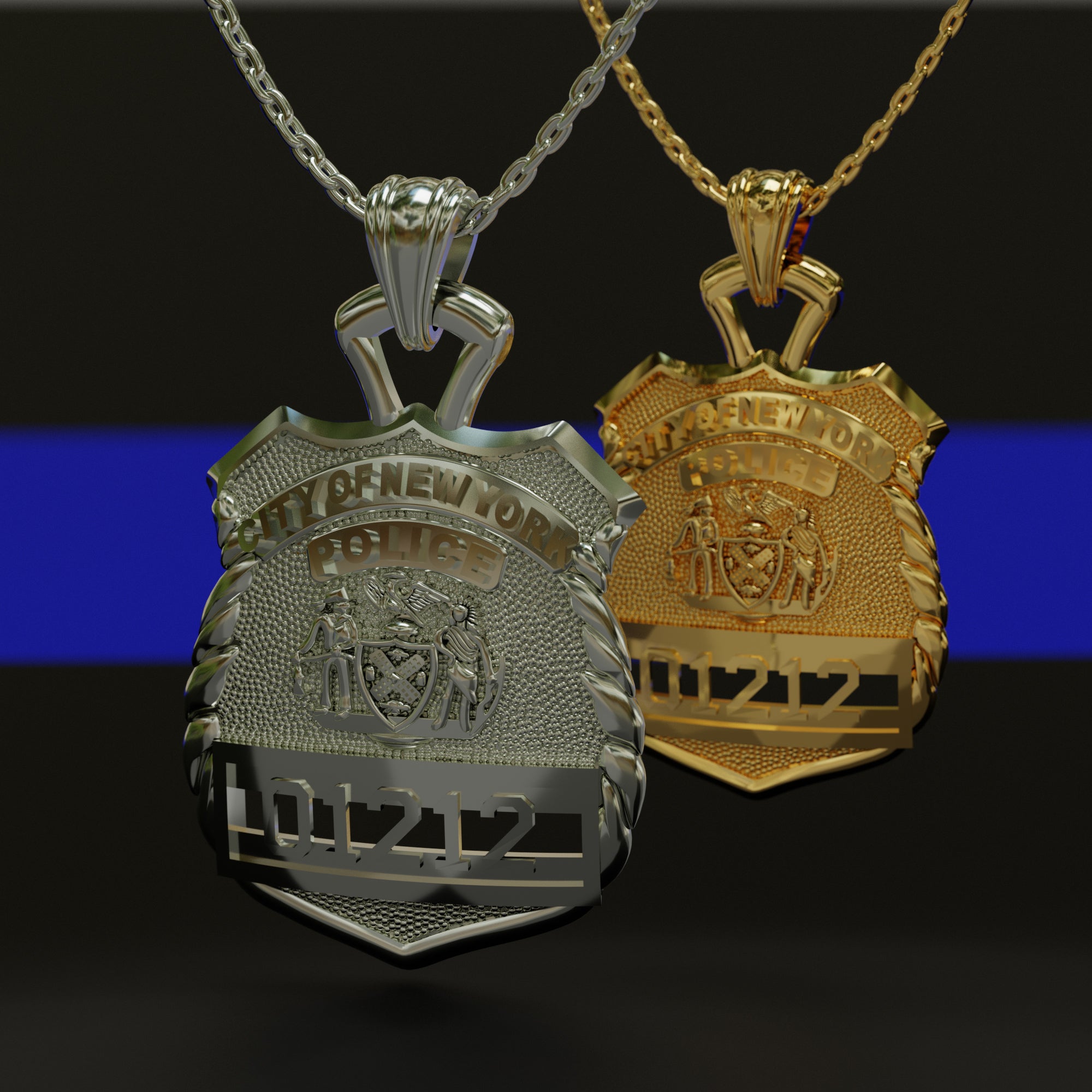 NYPD Police Officer Pendant  - Quarter Size
