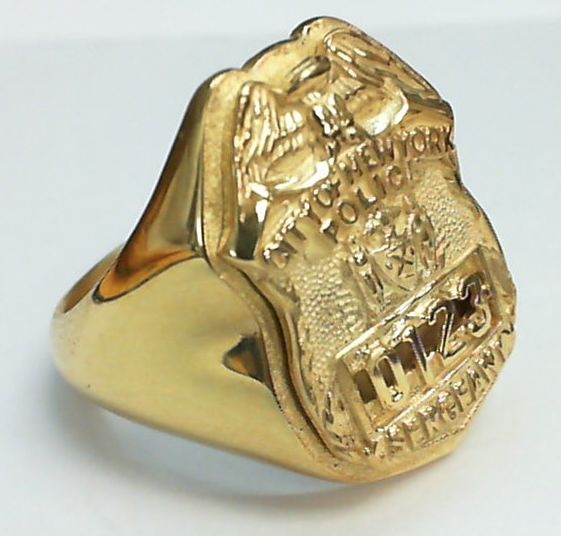 Mens NYPD Sergeant Shape of the Shield XL Ring