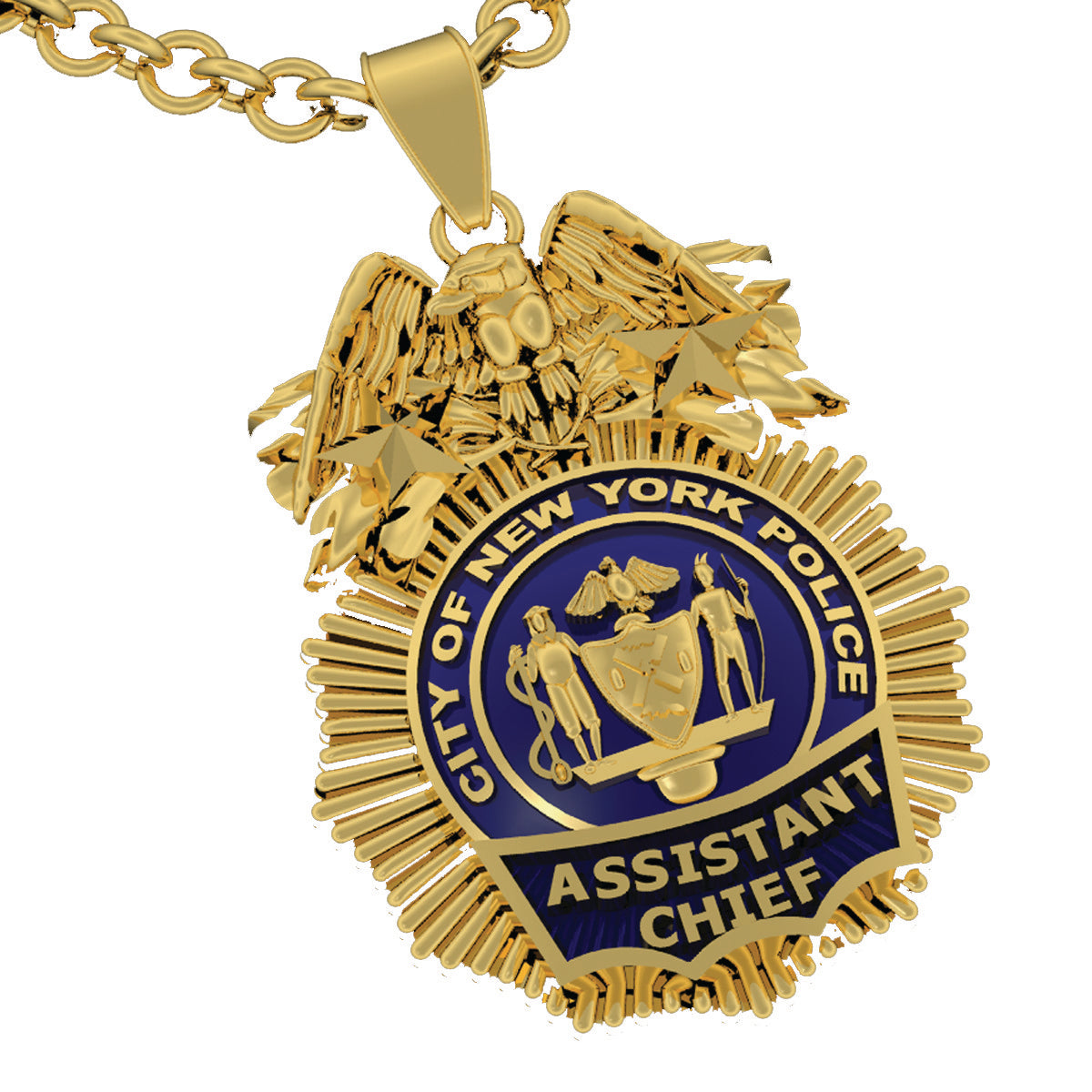 NYPD Assistant Chief Pendant  - Nickel Size