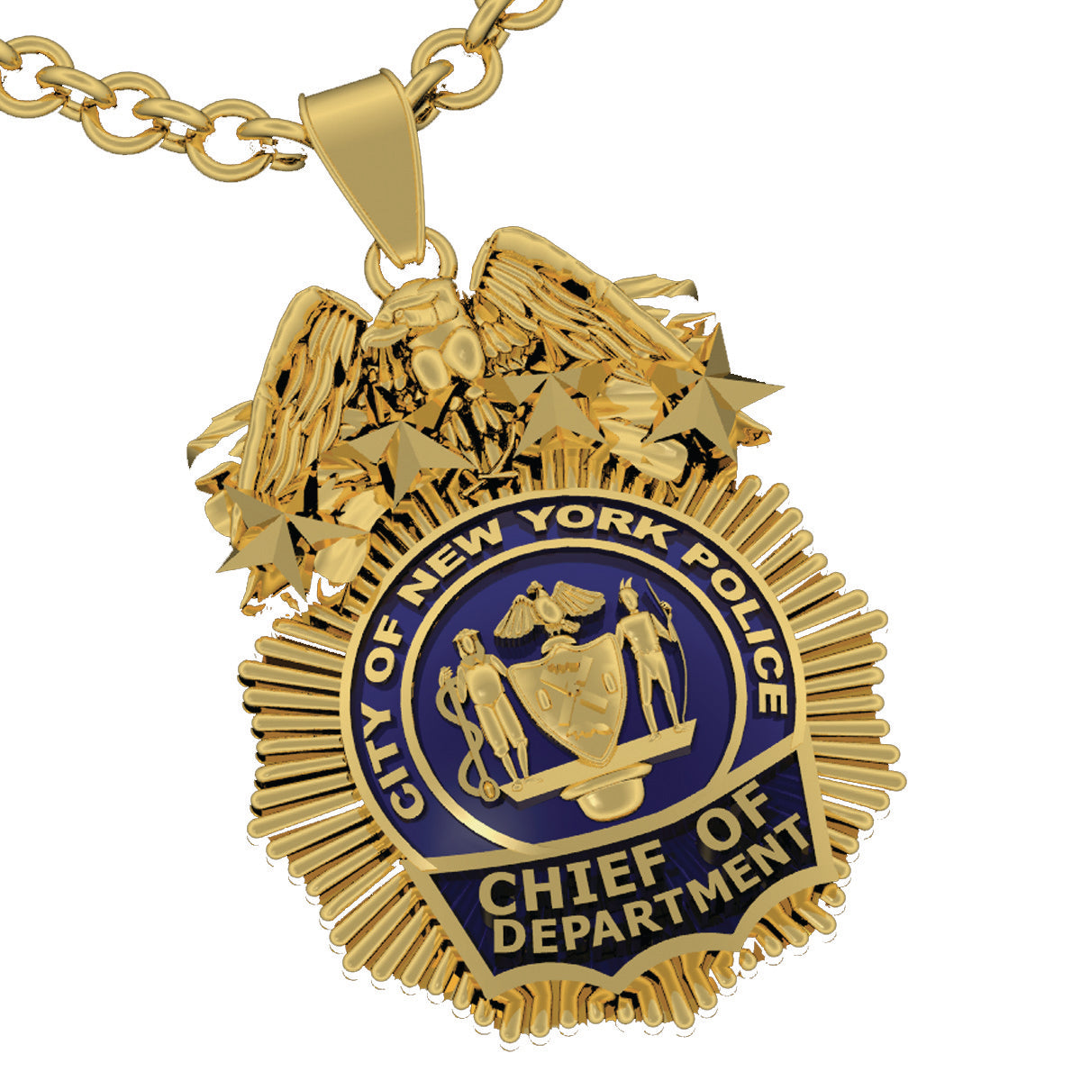 NYPD Chief of Department Pendant - Penny Size