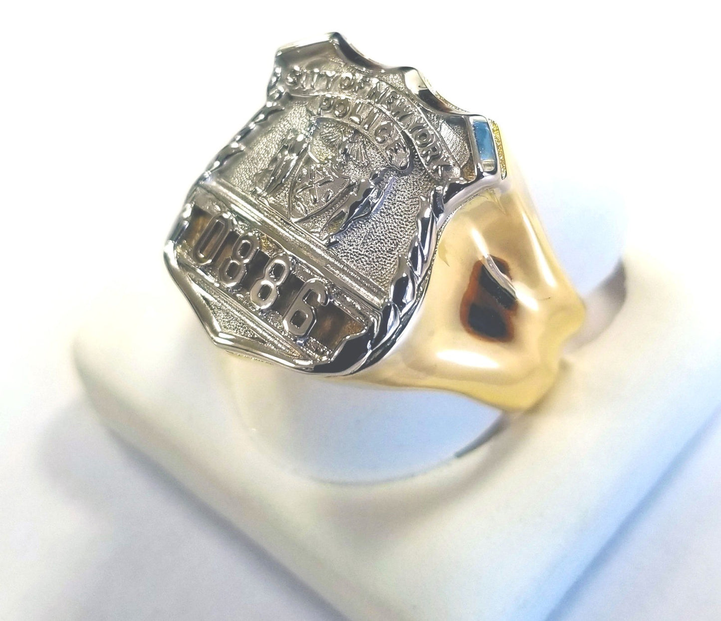 Mens NYPD PO Shape of the Shield Ring