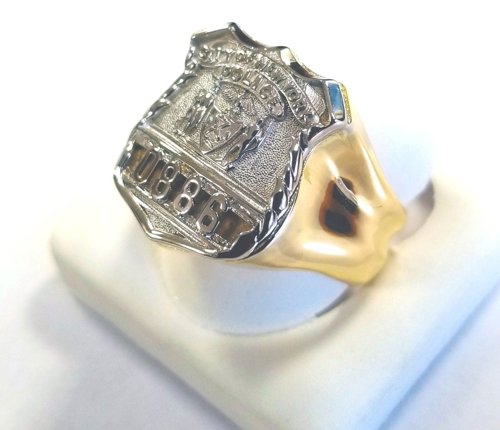 Mens NYPD PO Shape of the Shield Ring
