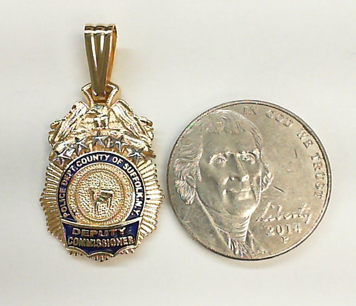 Suffolk County PD Deputy Commissioner Pendant - Nickel Size Pendant