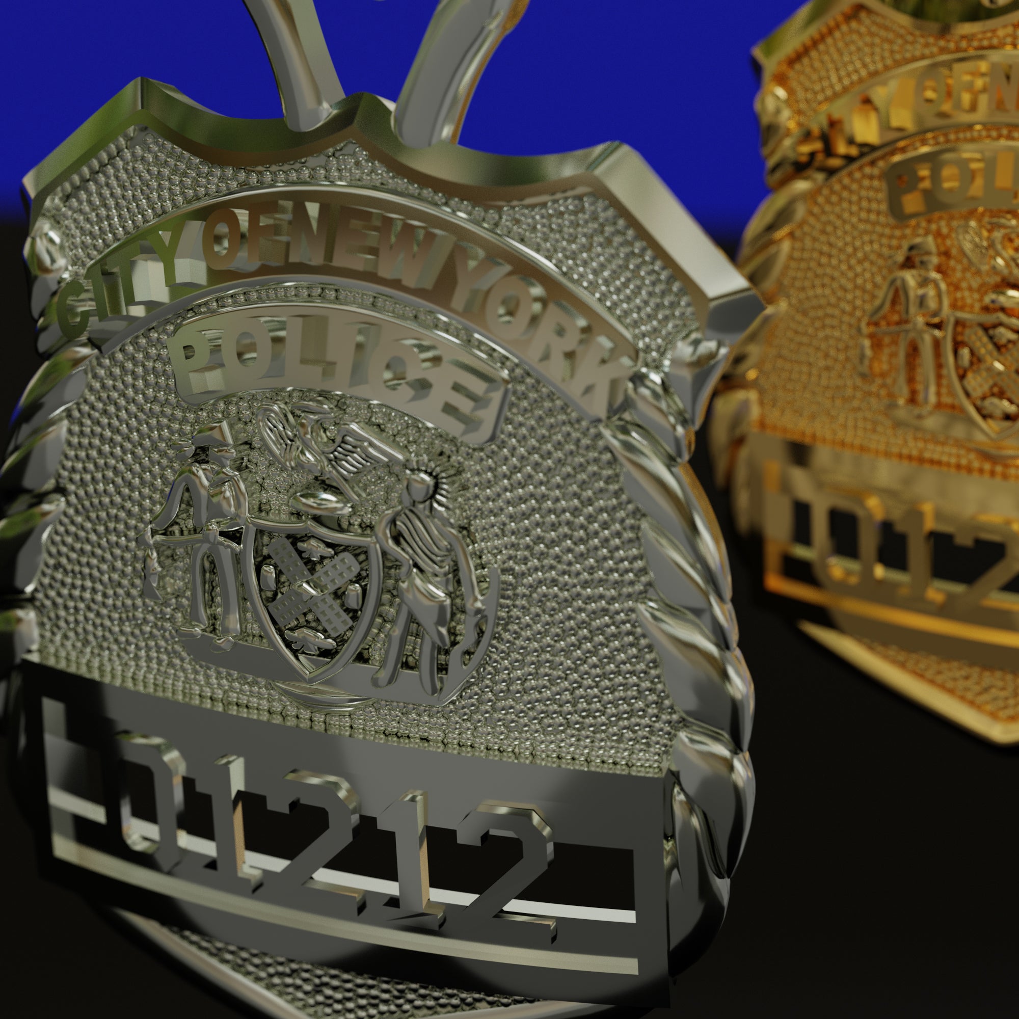 NYPD Police Officer Pendant  - Quarter Size