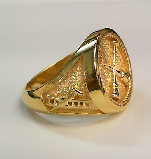 Mens  Fire Department Captain Ring - 2 Horns