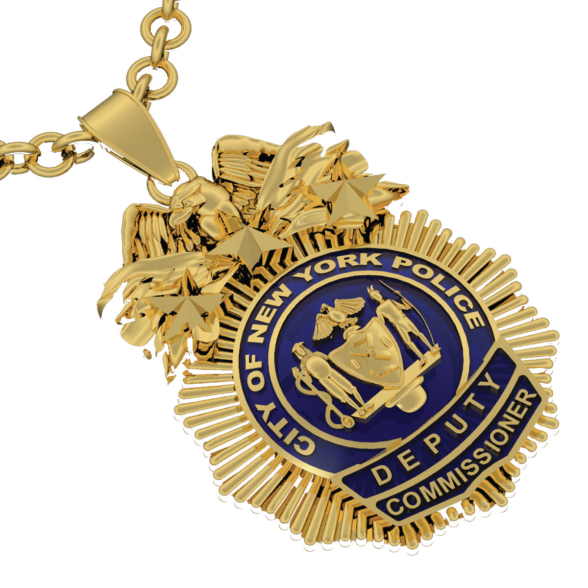 NYPD Deputy Commissioner Pendant - Quarter Size