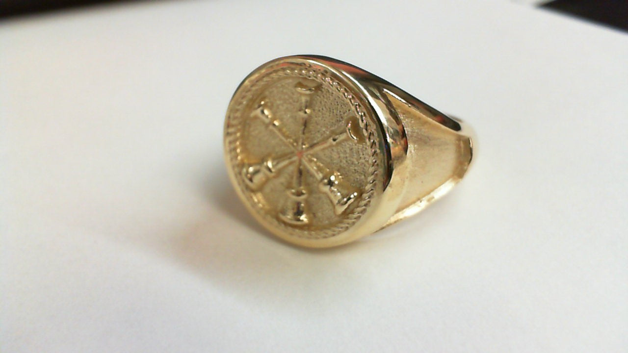 Mens  Fire Department Assistant Chief Ring - 3 Horns