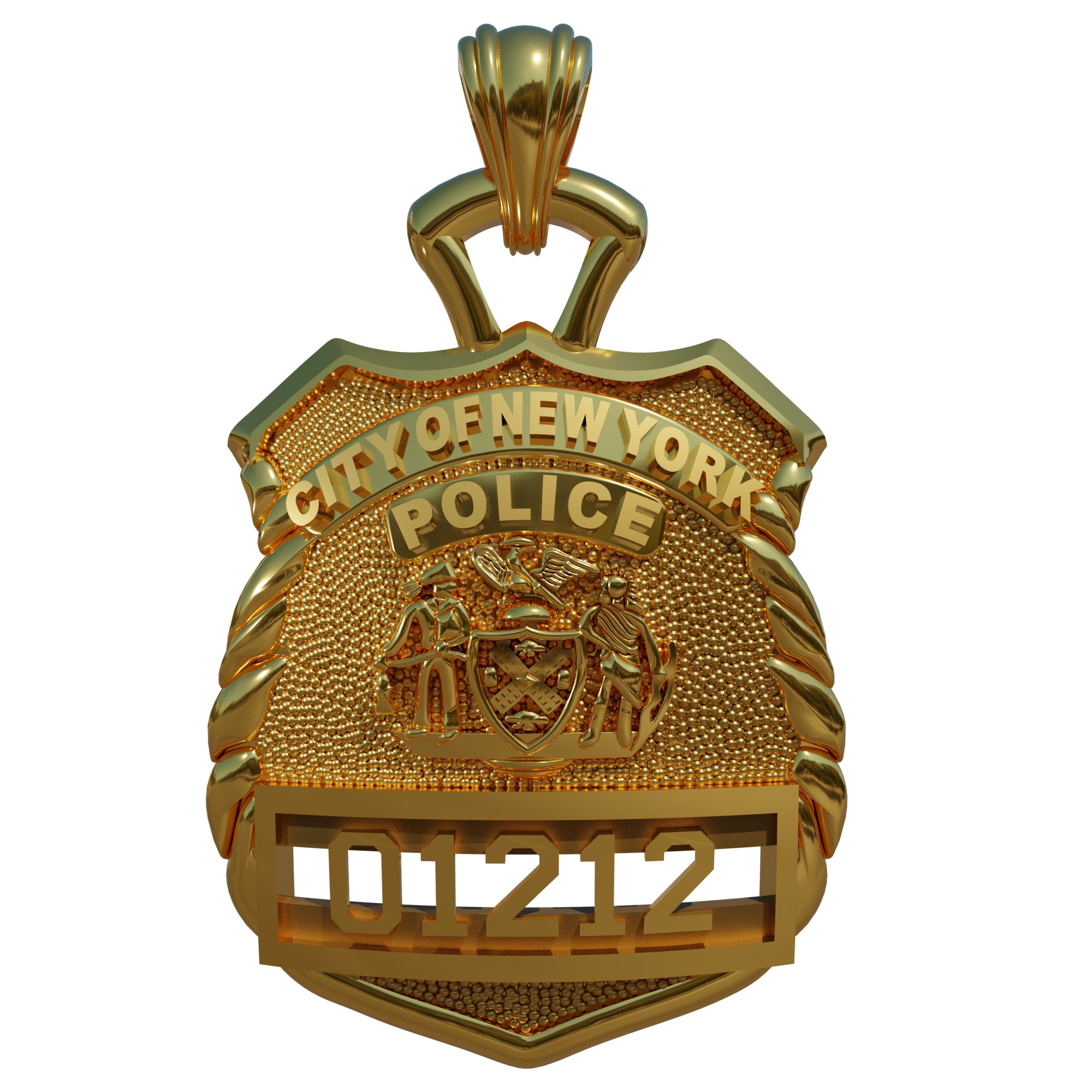 NYPD Police Officer Pendant  - Quarter Size