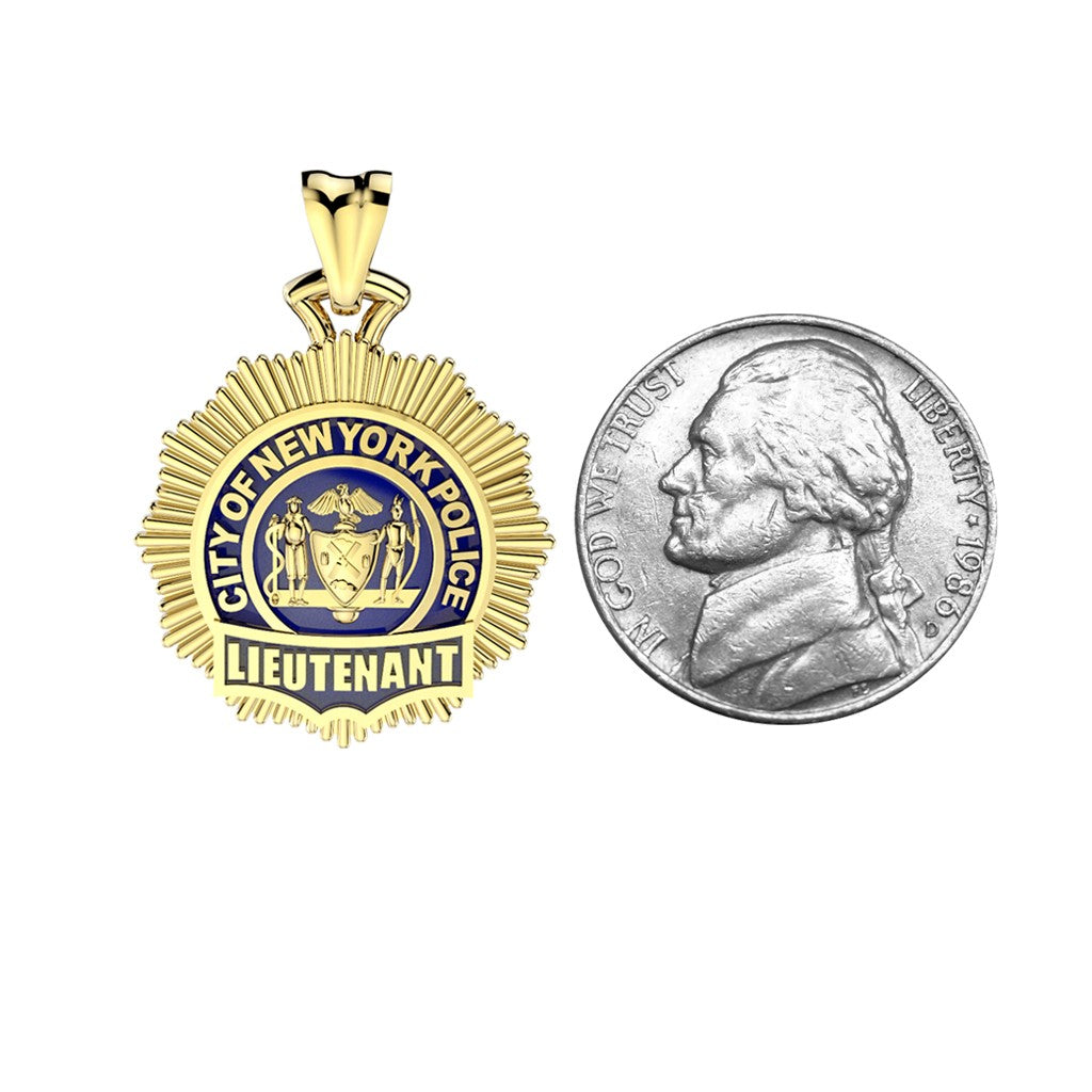 NYPD Lieutenant Pendant  - Nickel Size