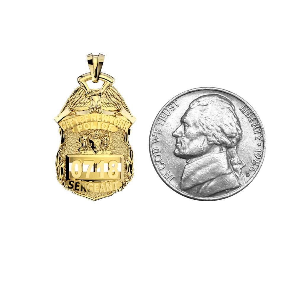 NYPD Sergeant Pendant  - Nickel Size