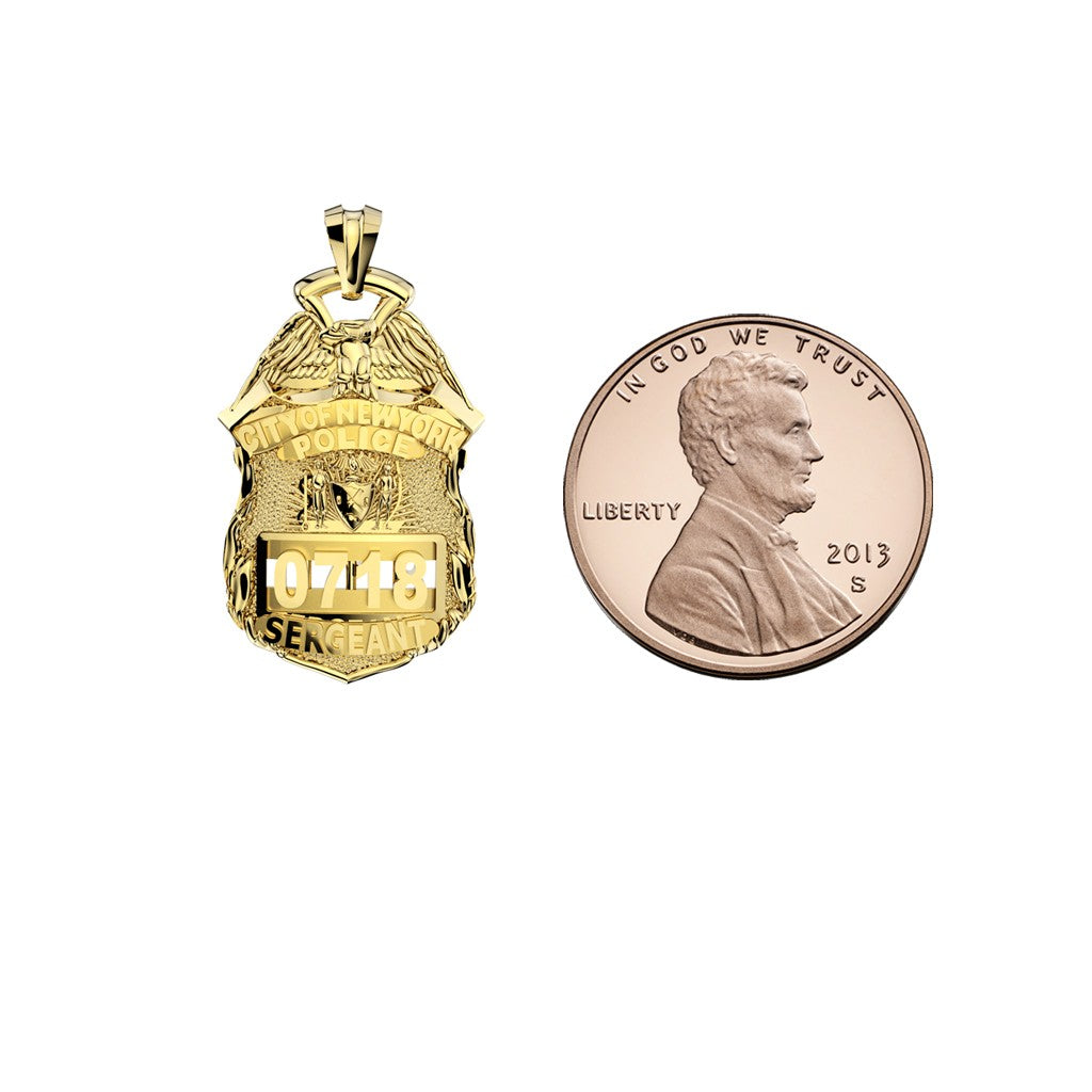 NYPD Sergeant Pendant - Penny Size