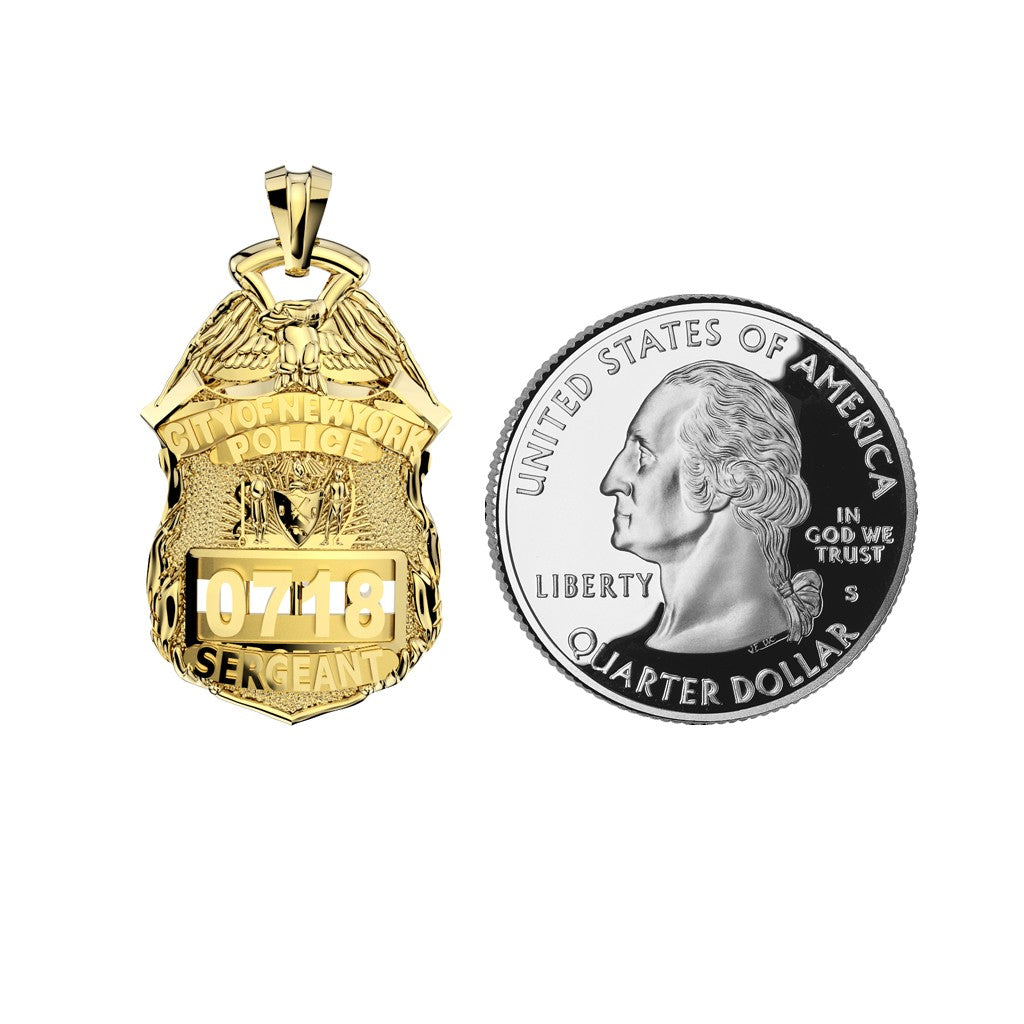 NYPD Sergeant Pendant - Quarter Size