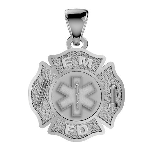 Custom Firefighter Maltese Cross Pendant - Quarter Size
