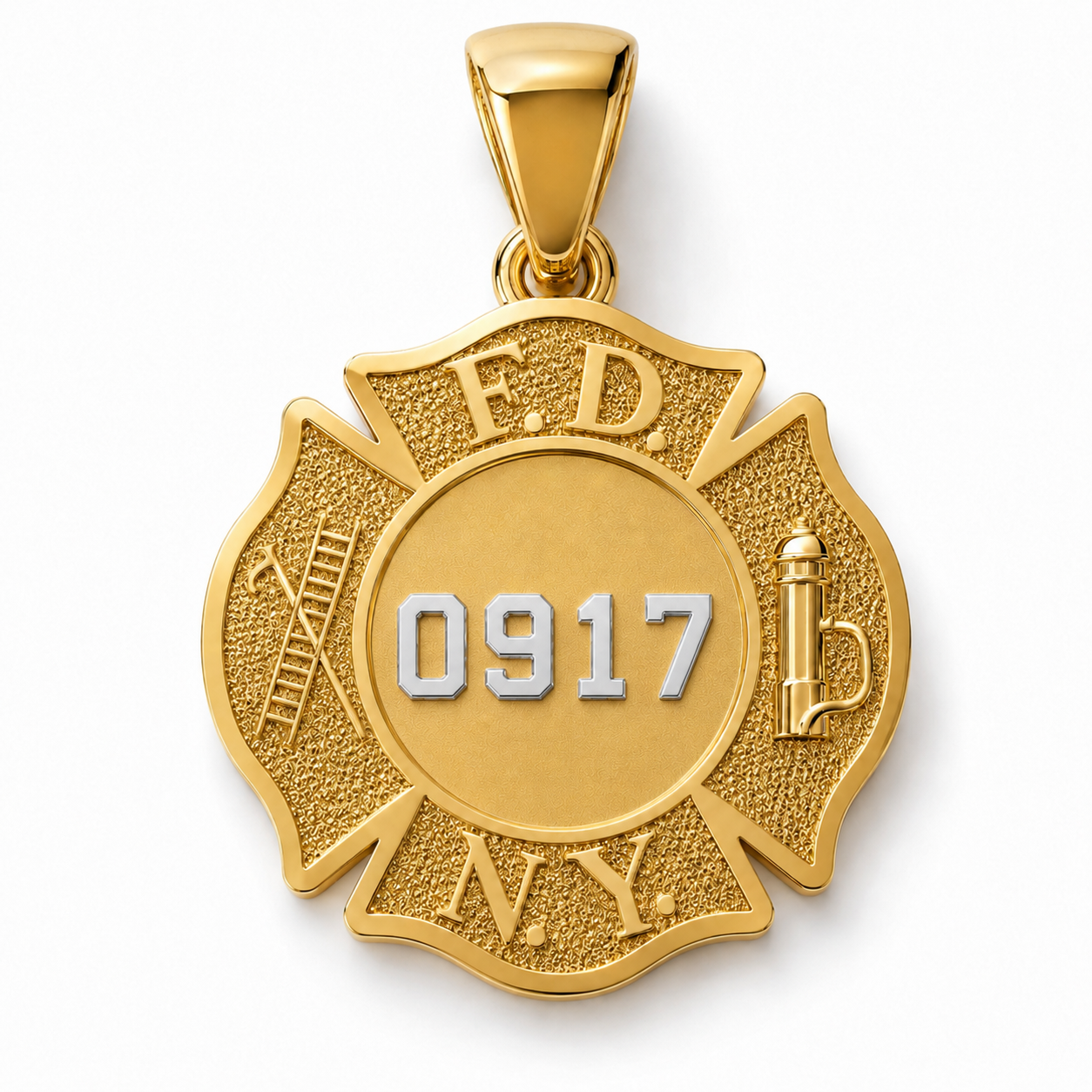 FDNY Firefighter Maltese Pendant - Penny Size