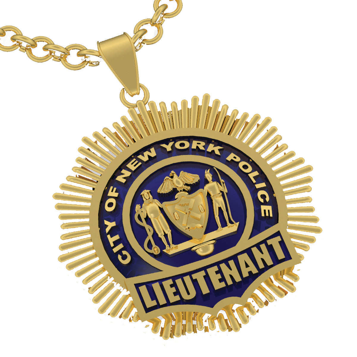 NYPD Lieutenant Pendant - Quarter Size