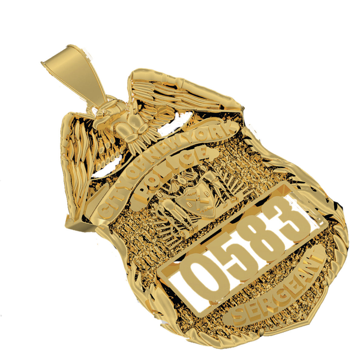NYPD Sergeant Pendant - Quarter Size