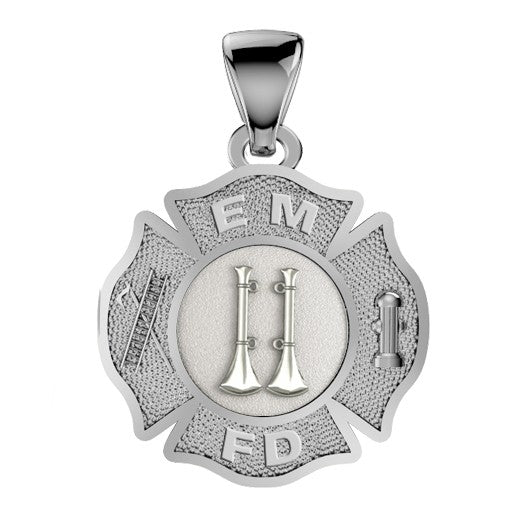 Custom Firefighter Maltese Cross Pendant - Quarter Size