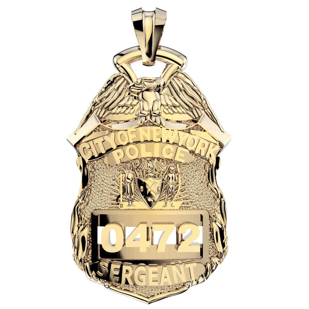 NYPD Sergeant Pendant  - Nickel Size