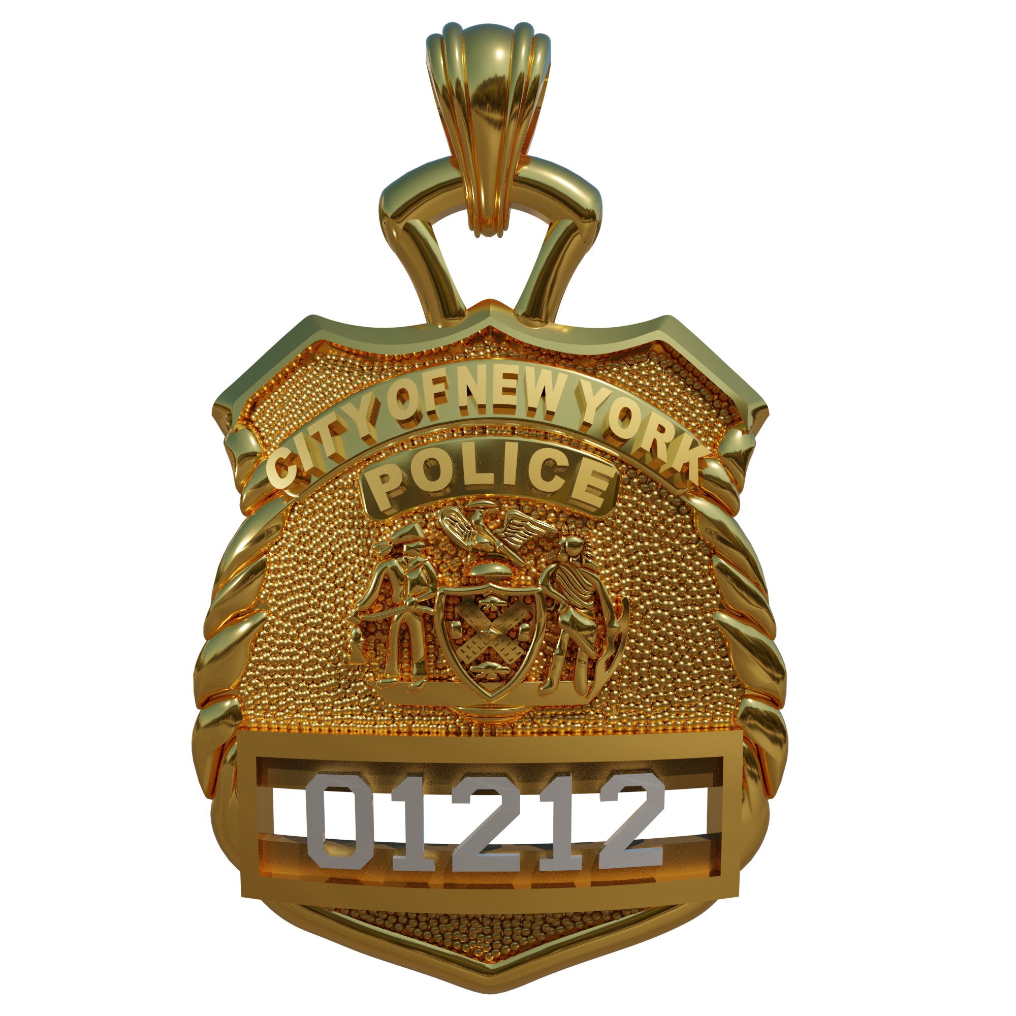 NYPD Police Officer Pendant  - Quarter Size