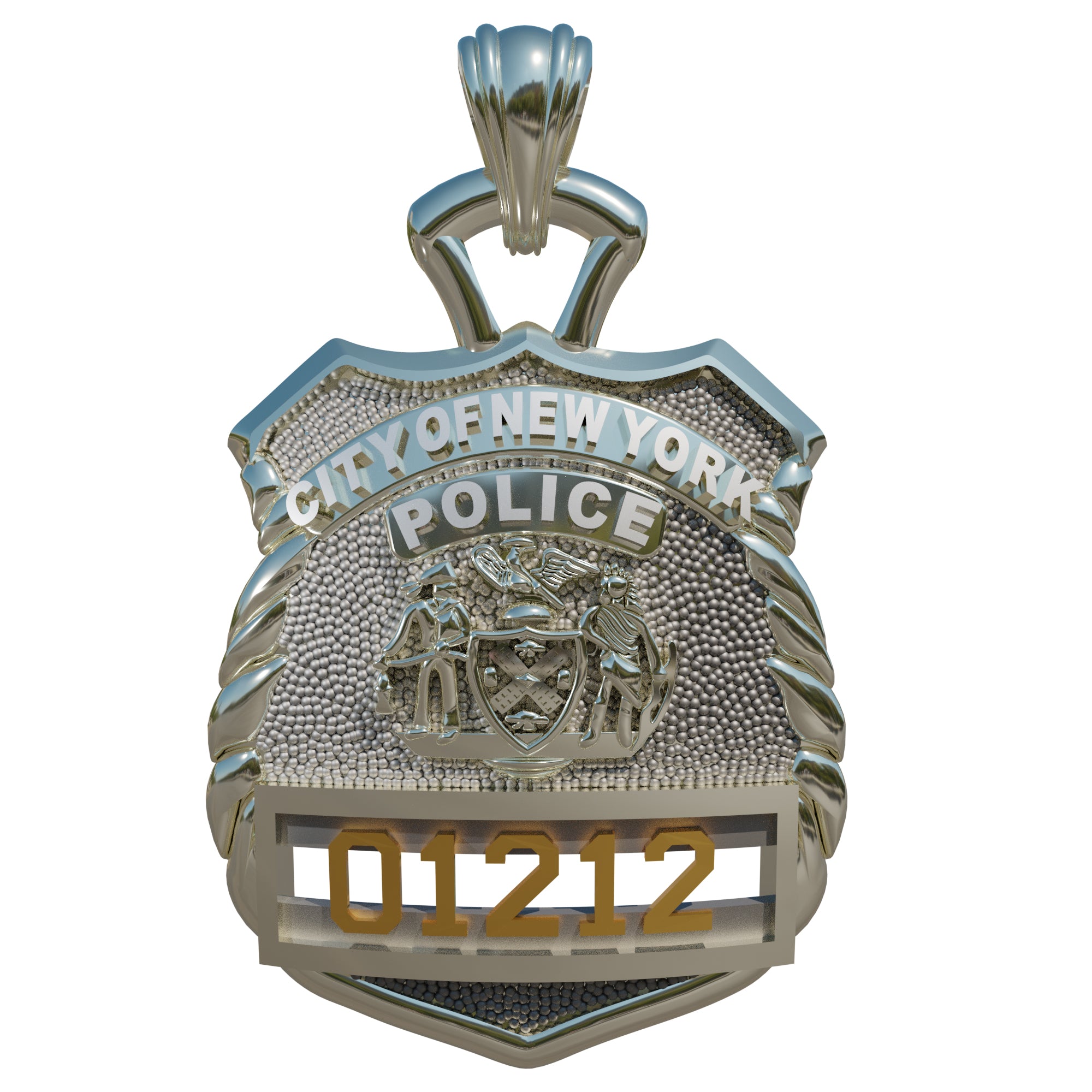 NYPD Police Officer Pendant  - Nickel Size