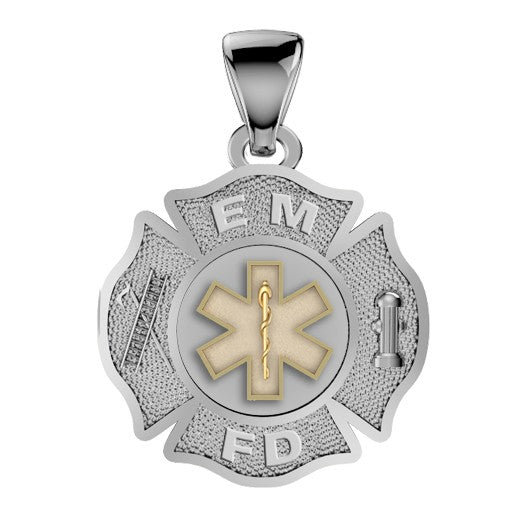 Custom Firefighter Maltese Cross Pendant - Quarter Size