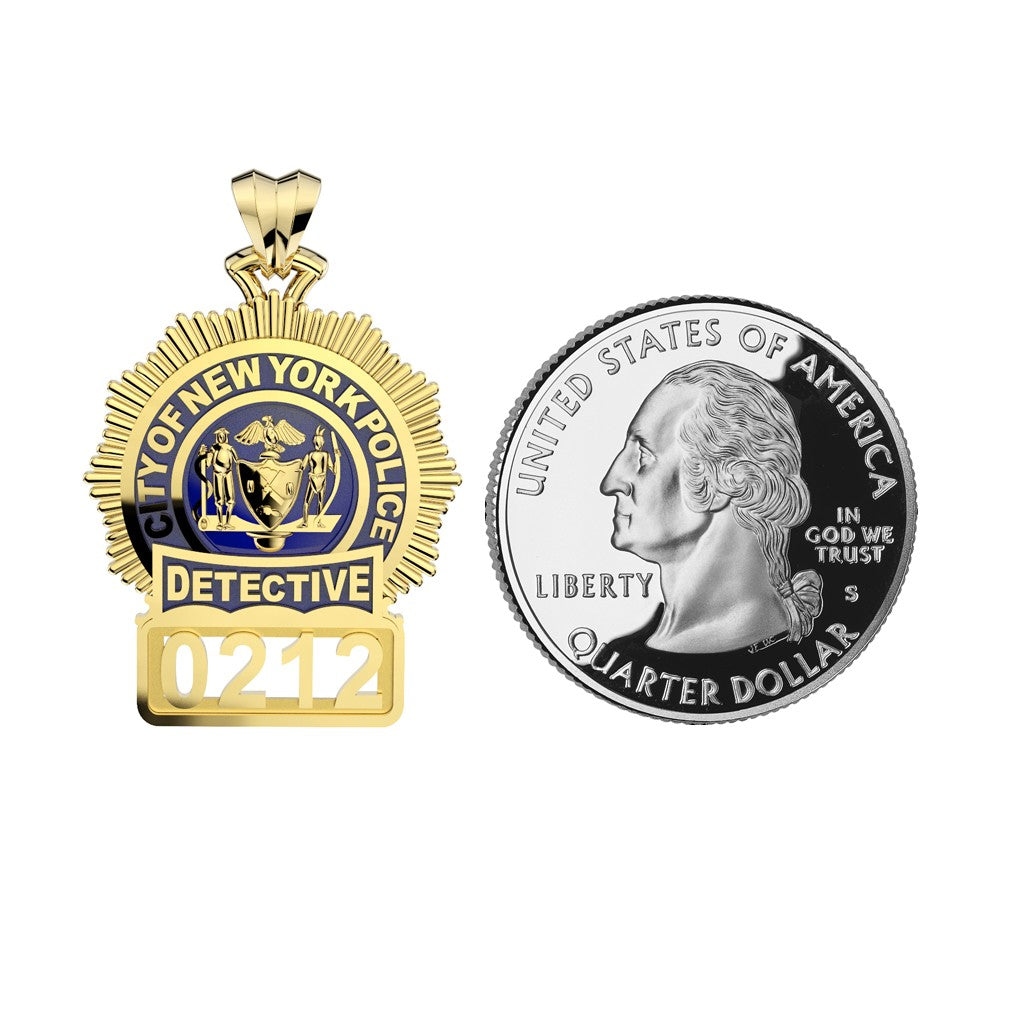 NYPD Lieutenant Pendant  - Nickel Size