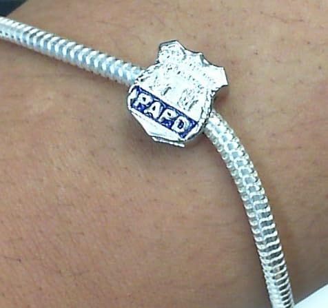 Port Authority Police Charm – PAPD – Sterling Silver – Fits Pandora, Chamilia & Trollbeads Bracelets