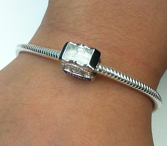 Official NYPD Shield Charm – Sterling Silver Bead Fits Pandora & Popular Charm Bracelets