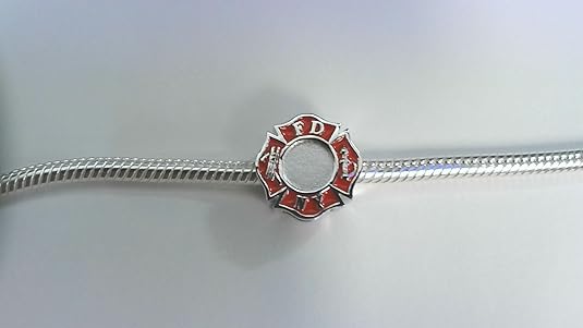 New York City Fire Department (FDNY) Charm – Sterling Silver – Fits Pandora, Chamilia & Trollbeads Bracelets
