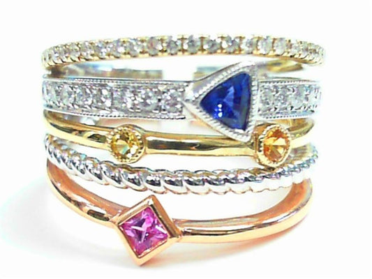 Colored Stone Rings  -  Women'