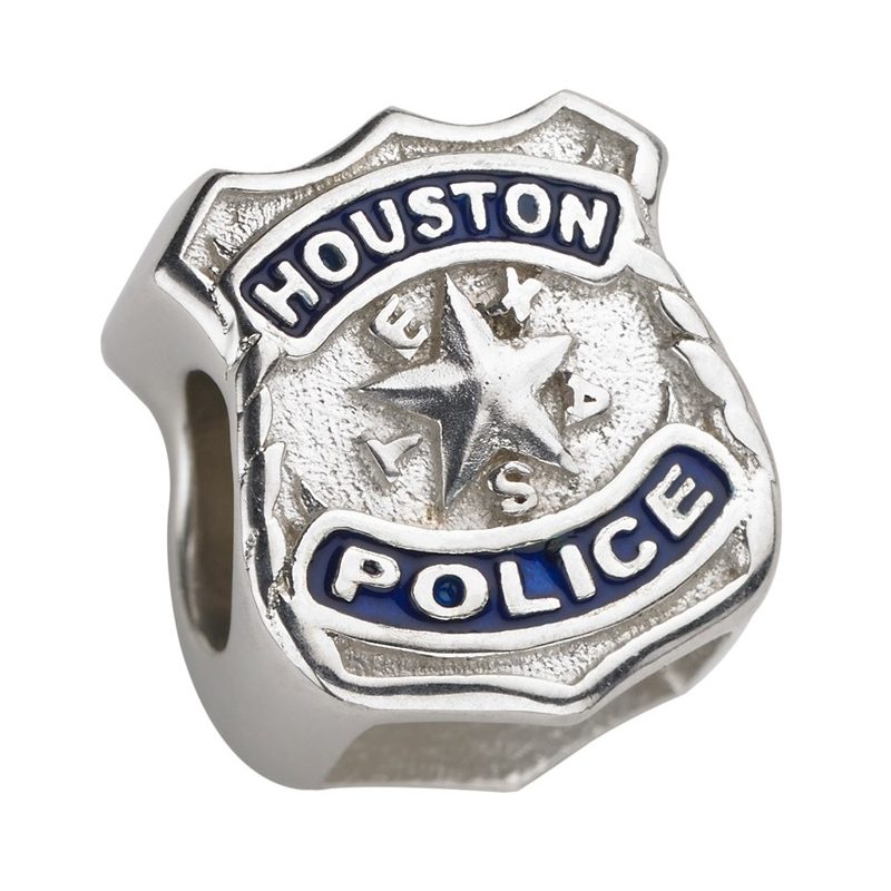 Houston Police Charm – Sterling Silver – Fits Pandora, Chamilia & Trollbeads Bracelets