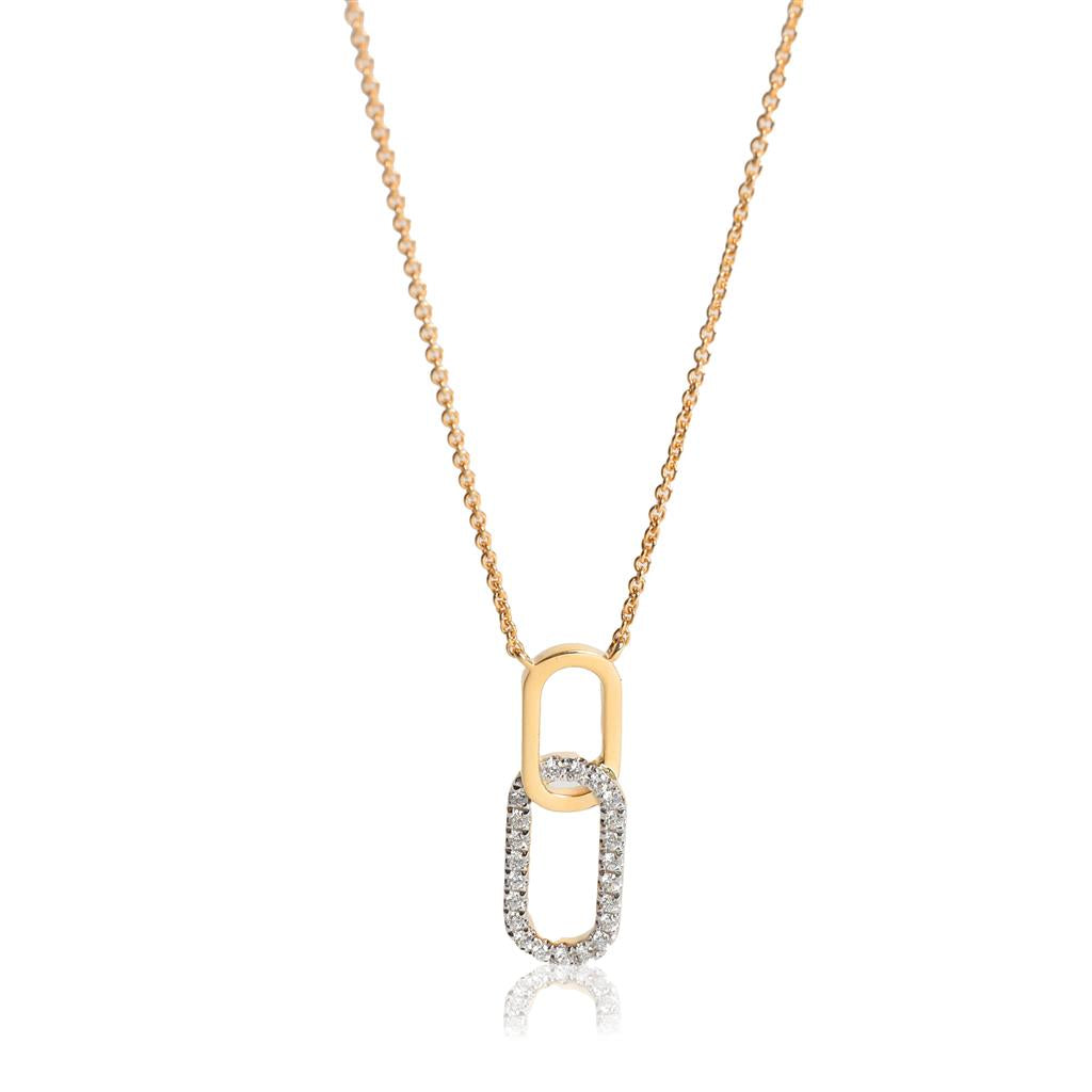 Lady's Two-Tone 14KT Gold Necklace With 0.11ctw Round Diamonds